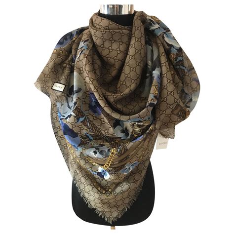 gucci blue scarf|gucci scarf clearance.